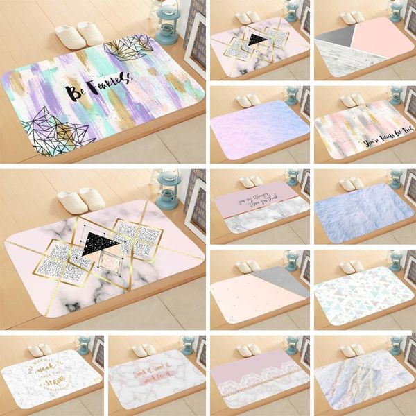 

pcs nordic marble stripe doormat kitchen hallway mats anti-slip geometry 3d printing living room entrance carpet rug 40*60cm carpets