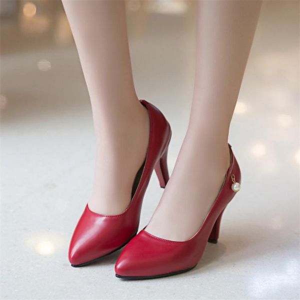 

dress shoes big size 11 12 ladies high heels women woman pumps single-shoe women's pointed high-heeled, shallow slim-heeled, Black