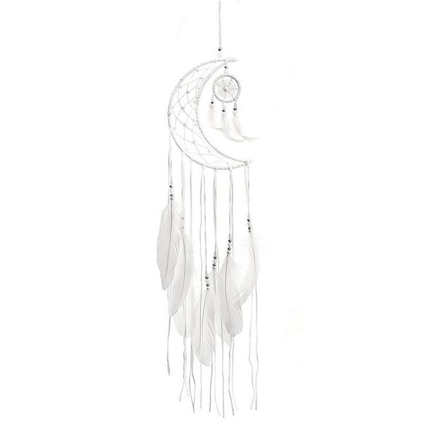 

handmade mini moon dream catcher net hanging decoration room ornament gift craft k888 decorative objects & figurines