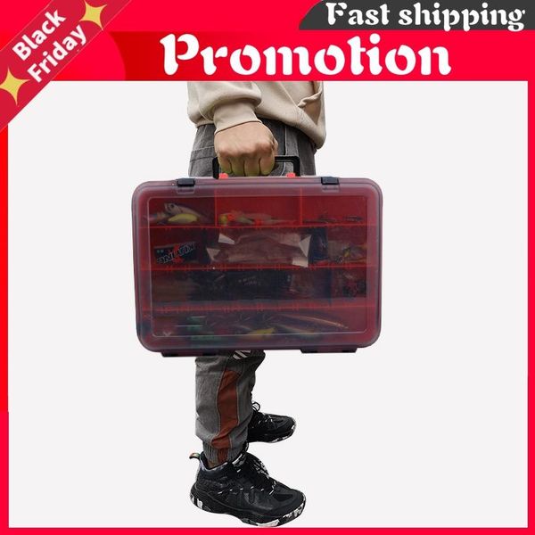 

fishing accessories multi-function large capacity tackle box double-layer bait portable storage