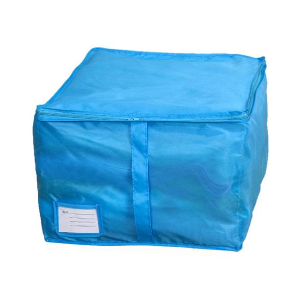 

storage bags oxford fabric zipper handles clothes organizer quilt bedding bag size - small (blue)