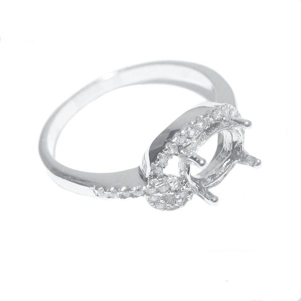 

cluster rings beadsnice id27721 diy 925 sterling silver jewelry setting for women fit 7x5mm oval, Golden;silver