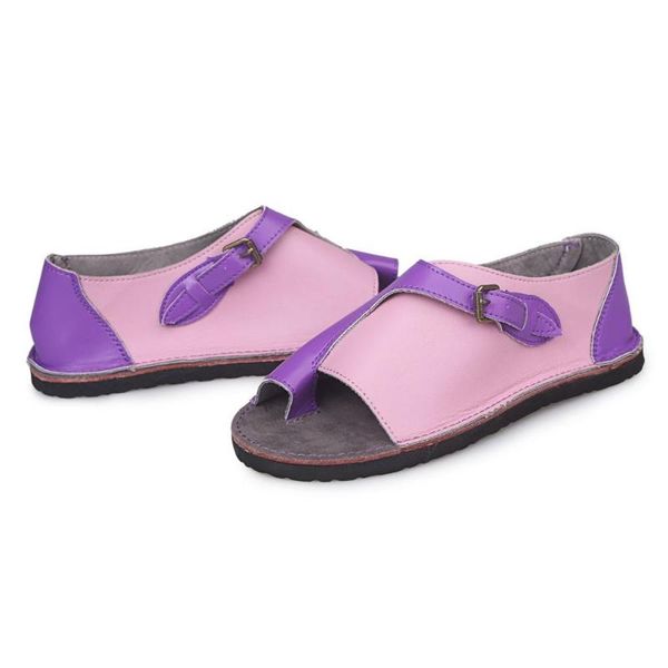 

women roman style soft comfortable leisure flat sandal buckle beach sandals mixed colors zapatos de mujer female footwear, Black