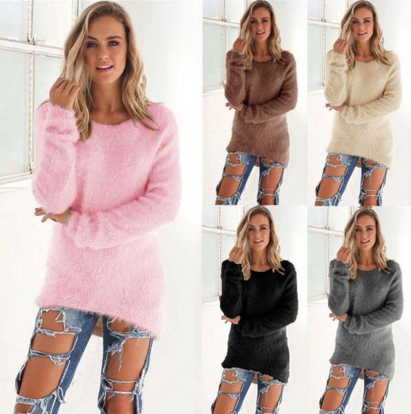

women's sweaters spring o-neck fluffy thin sweater female hedging loose autumn pullover casual solid, White;black