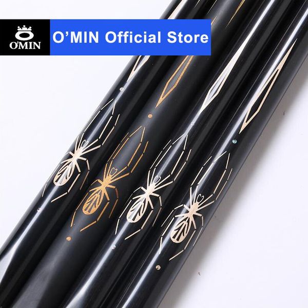 

o'min all handmade one piece snooker cue kit with case extension 3/4 10mm tip stick billiard cues