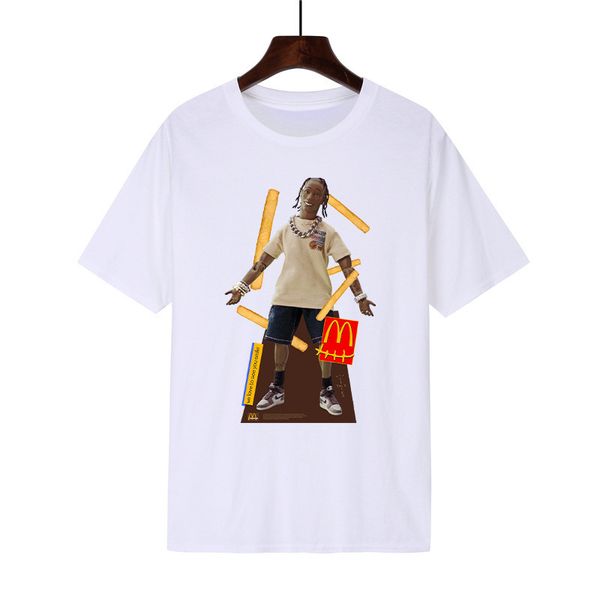 

men's polo shirt 2021 cactus ja x mcdo printed short sleeve round ne t-, White;black