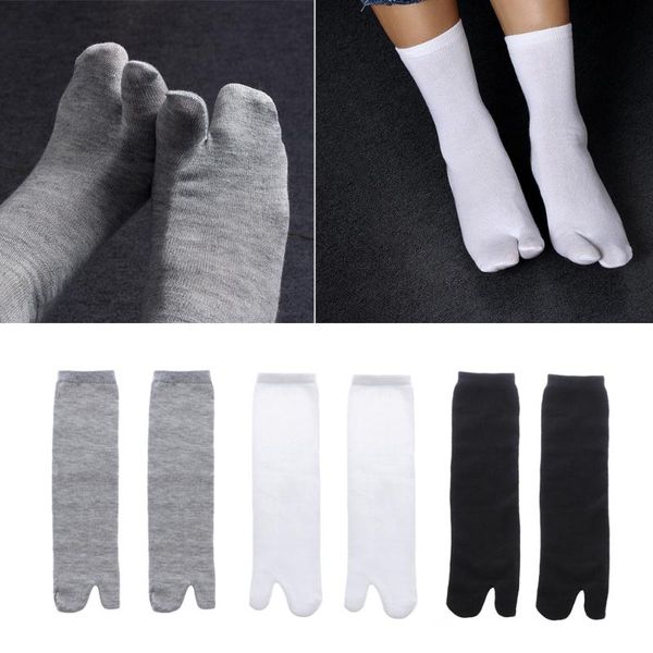 

men's socks 1pair fashion cotton women men japanese kimono flip flop sandal split two toe funny solid soft, Black