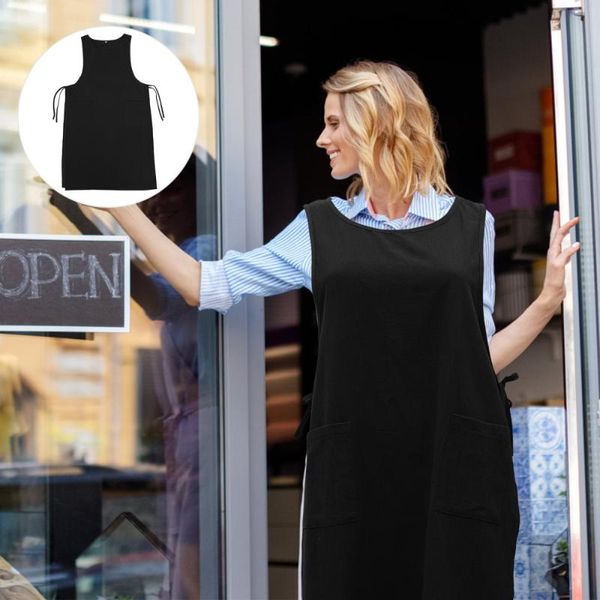 

aprons 1pc loose sleeveless mid-length kitchen cooking apron household cotton