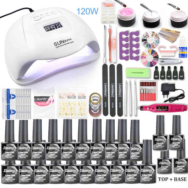 

nail dryers set 120w uv led lamp for manicure gel polish kit varnish electric drill sets art tools ctn4