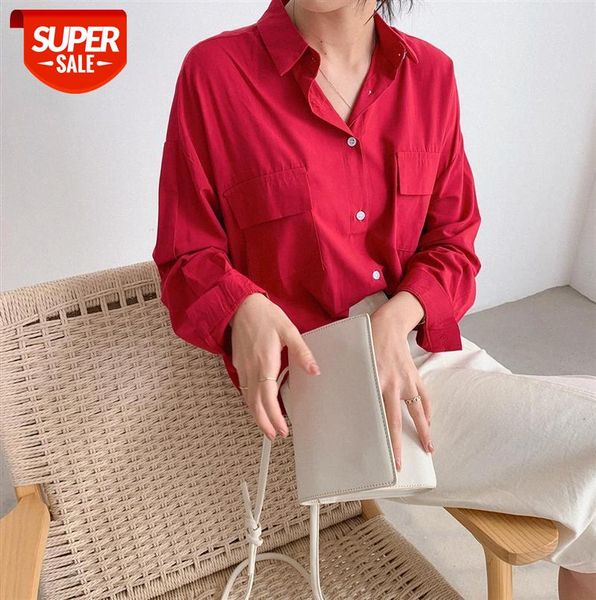 

[ou fan] cool and bright color solid shirt korean style women's loose 6656 #0c2p, Black;gray