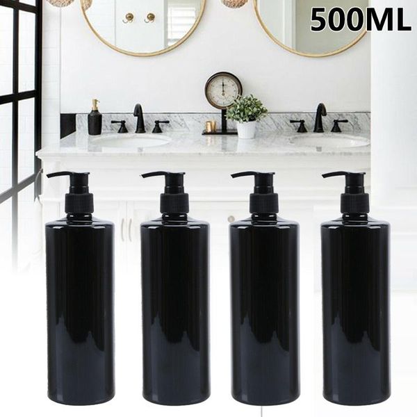 

liquid soap dispenser creative refillable 500 ml empty emulsion pump bottle gel shampoo bathroom supplies black flat shoulder press