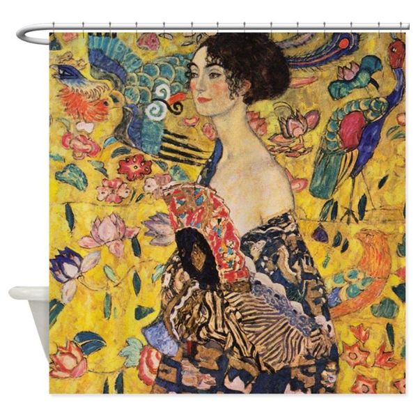 

custom gustav klimt lady decorative fabric shower curtain curtains