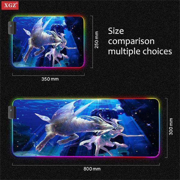 

mouse pads & wrist rests xgz anime girl carpet player rgb pad cute xl room cushion pc lapnote l com led