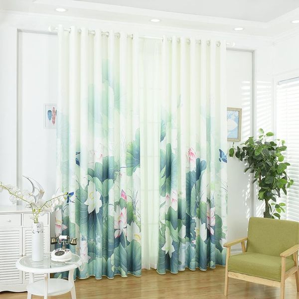 

curtain & drapes simple tian yuan 3d digital printing leaf shading el for living room bedroom dining