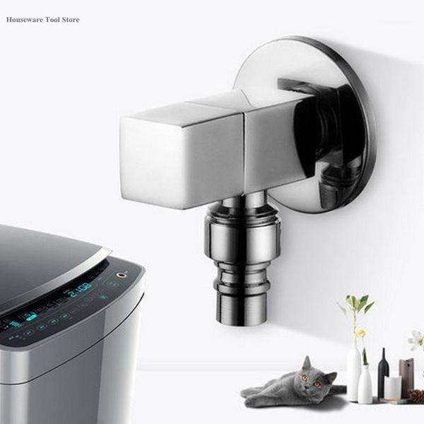 

automatic washing machine brass faucet bathroom tap household balcony mop pool faucets rotary switch silver durable1