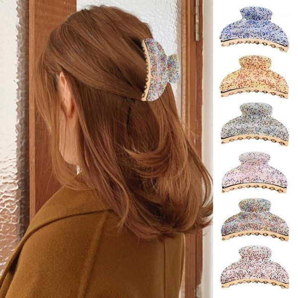 

ladies hair claw clip creative fashion acrylic grip plastic large size clamps crab1