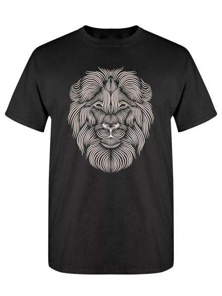 

cool lion head design tee men's -image by shutterstock, White;black