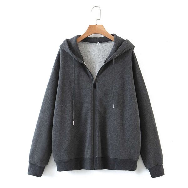 

autumn color zipper sweater cardigan hoodie, Black;brown