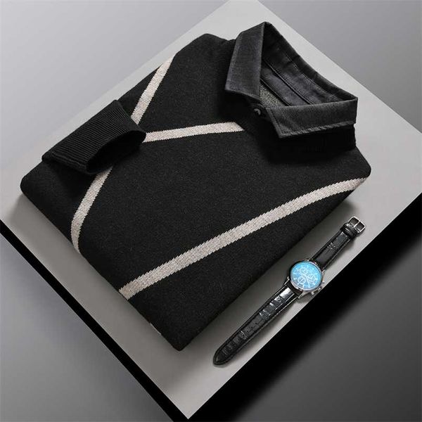 

high end fashion brand knit mens designer wool pullover sweater geometric autum winter casual jumper mens clothes 211018, White;black