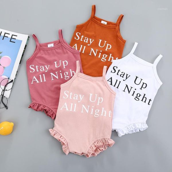 

summer cute baby girls sling letter print ruffle triangle rompers born jumpsuit girl romper jumpsuits, Blue
