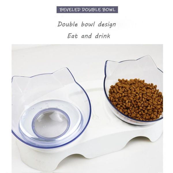 

cat bowls & feeders bowl double automatic drinking food pet dog plastic neck guard dual-use