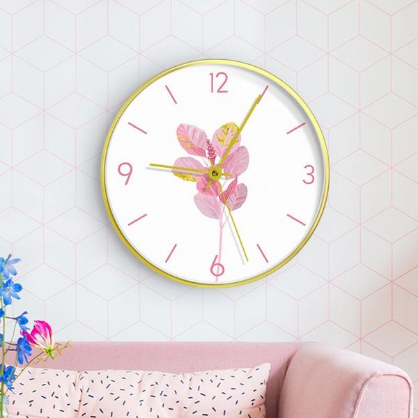 

pink peach blossoms wall clock for living room bedroom school classroom decoration home decor battery operated luxurious clocks