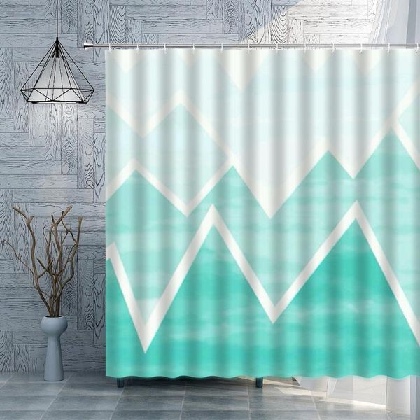 

shower curtains geometry curtain art colorful wave stripe printed waterproof fabric bath nordic style decoration bathroom screen