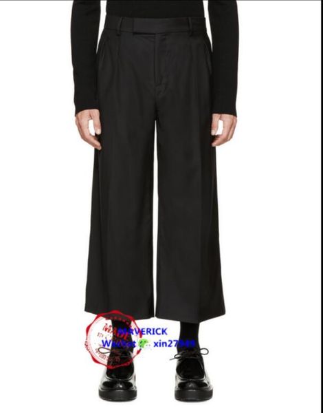 

men's pants 27-42 2021 personality loose leg wide walk show hair stylist fashon eight casual plus size, Black