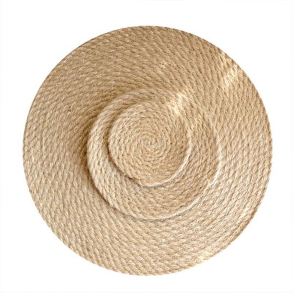

table runner balle full linen placemat straw woven round thickened home kitchen mats anti-scalding ins non-slip insulation pad cup pan