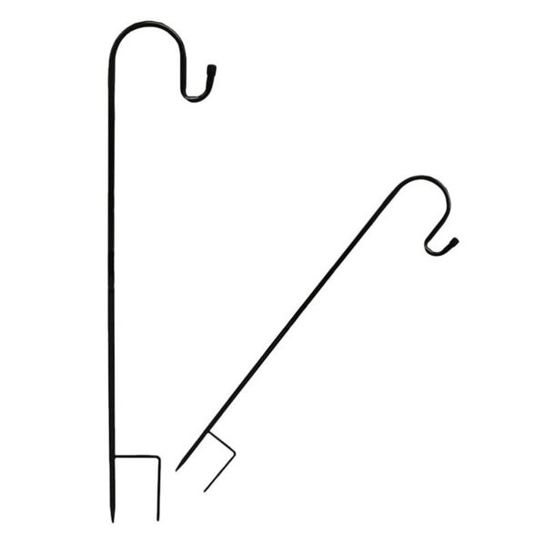 

hooks & rails 2pcs garden insert iron rod plant holder outdoor lantern shepherd hook for yard