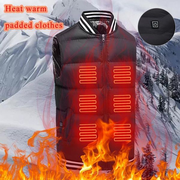 

men's vests men heated vest jacket electric heating thermal warm clothes outdoor fishing winter usb, Black;white