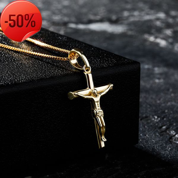 

ins925 silver jesus cross hip hop pendant trend necklace jewelry