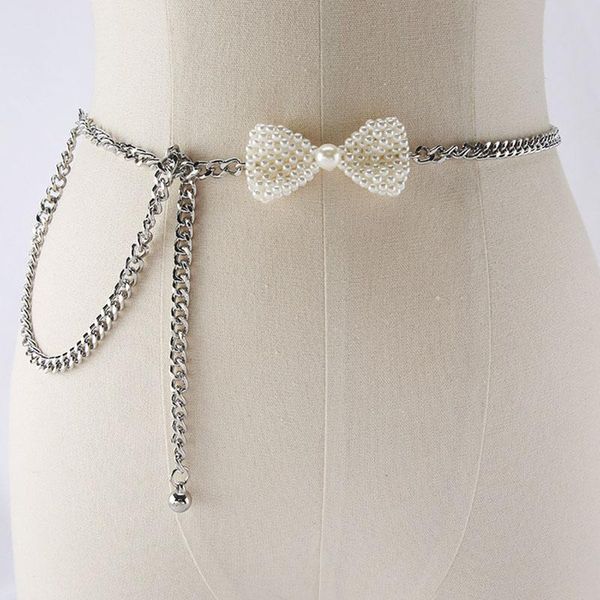 

belts summer retro pearl belt women with skirt dress shirt decoration luxury flower beaded heart waist chain accessories waistbands, Black;brown