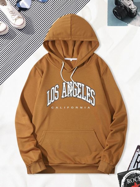 

men letter graphic kangaroo pocket hoodie l7df#, Black