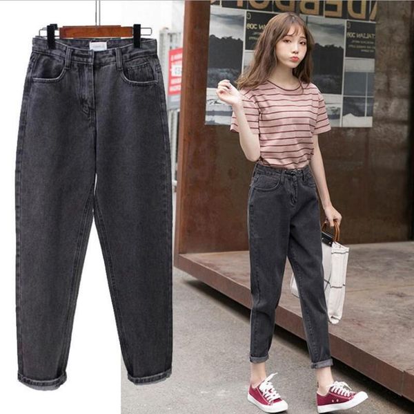 

women's jeans spring summer black women trendy korean style simple all-match kawaii harajuku streetwear womens trousers, Blue