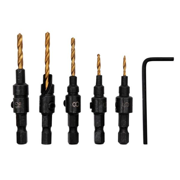 

professional drill bits woodworking hole opener set hex screw hardware tool counterbore titanium plated hexagon countersunk