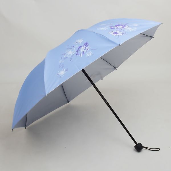 

umbrella folding women's sunshade personalized printing ultraviolet silver glue