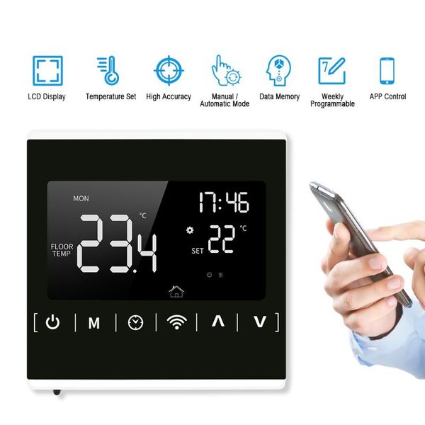 

smart home control life wifi thermostat temperature controller for water/electric floor heating water/gas boiler app weekly programmable
