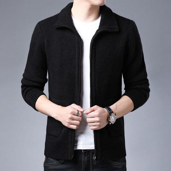 

men's sweaters autumn winter long sleeve sweater cardigan youth casual coat, White;black