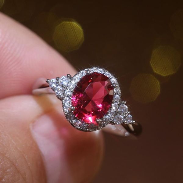 

wedding rings loredana fashion jewelry love series for women.exquisite red romance baroque style lucency oval zircon ring, Slivery;golden