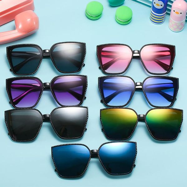 

sunglasses kids boys girls sun glasses safety fashion gift for children baby brand eyewear cute shades uv400, Blue