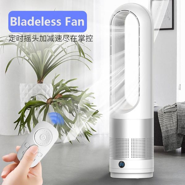 

electric fans fan bladeless deskblower vertical heater household mute cool remote control timing 8 speeds