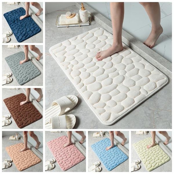

bath mats cobblestone embossed bathroom mat non-slip carpets bathtub side floor rug shower room doormat memory foam pad