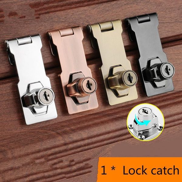 

stainless steel electroplating self-locking safety buckle key cabinet door lock drawer wardrobe bath accessory set