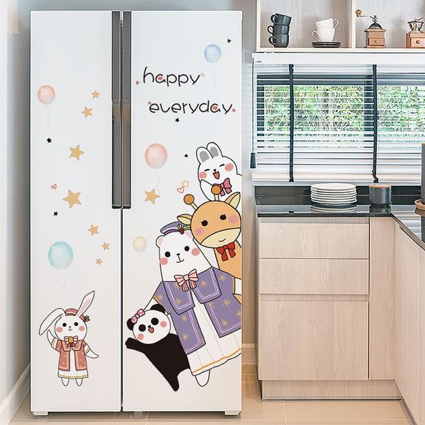 

wall stickers [shijuekongjian] animals diy kids rooms mural decor decals for baby bedroom wardrobe door fridge home decoration