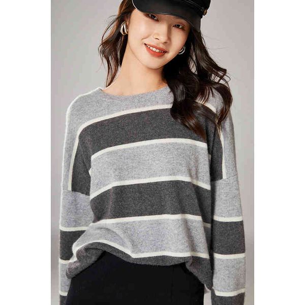 

women's sweaters 21-autumn cashmere sweater women's neck big size knitted fashion seam long sleeve loose fpdc, White;black