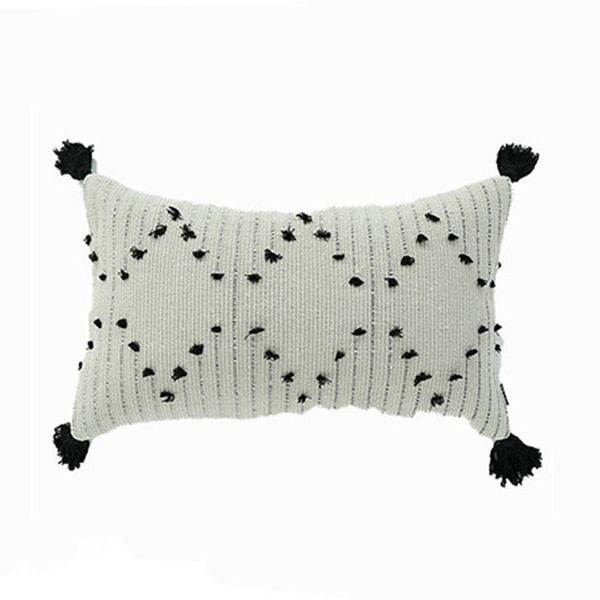 

pillow case geometric cushion cover tassels woven cotton throw for home decoration