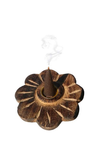 

fragrance lamps lotus incense holder with wooden burner and 10 conical gift