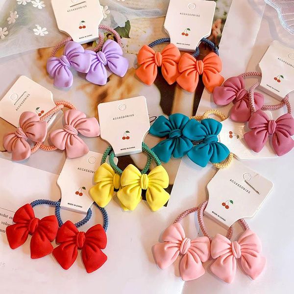 

hair accessories cn 2pcs/lot elastic bands with bows girls headband thin cotton floral printing kids head born soft hairbands cute, Slivery;white
