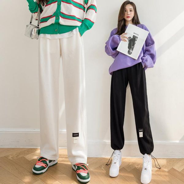 

women's pants & capris s# sports female 202 autumn high waist show, Black;white